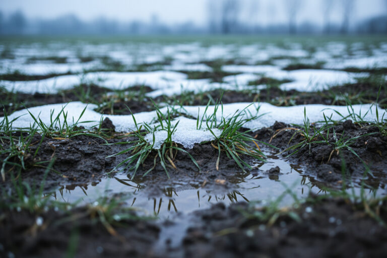 Noutăți 2 Zapada pe camp agricol detaliu